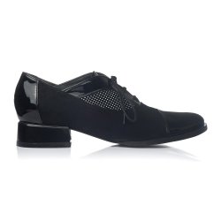 Pantofi piele naturala Parish Negru Buline - sau Orice Culoare